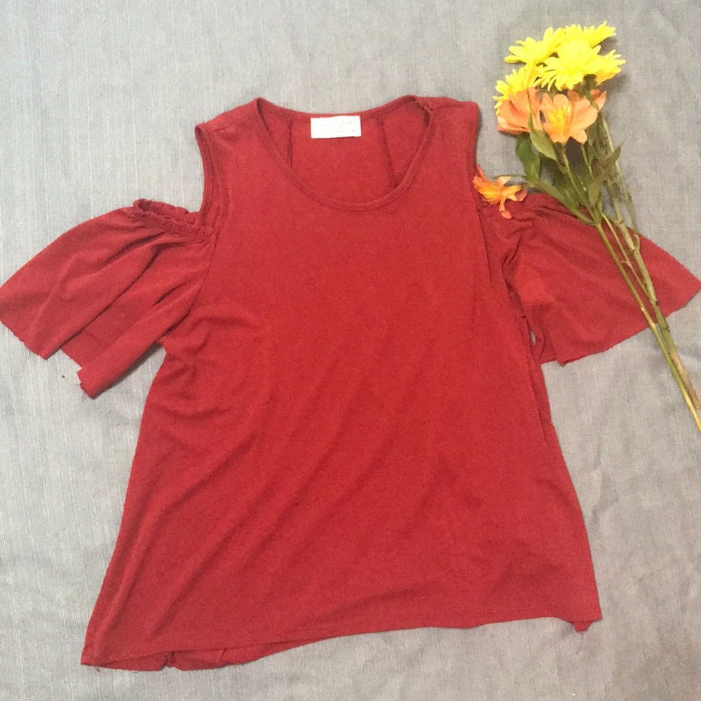 Crimson off shoulder blouse